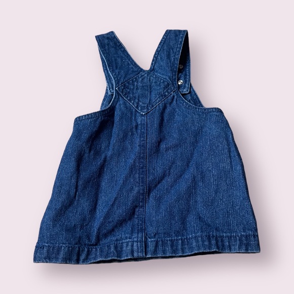 Baby John Deere Denim Overall Dress With Flower Detail Size 3/6 Months - Picture 2 of 7